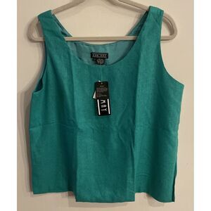ANN MAY 100% Silk  Spearmint Color Women's Tank Top Size L New‎ With Tag